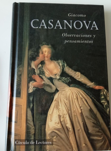 Portada do libro de Observaciones y pensamientos - Giacomo Casanova (t)
