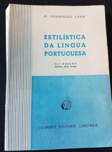 Portada do libro de ESTILÍSTICA DA LÍNGUA PORTUGUESA. M.RODRIGUES LAPA-COIMBRA EDITORA