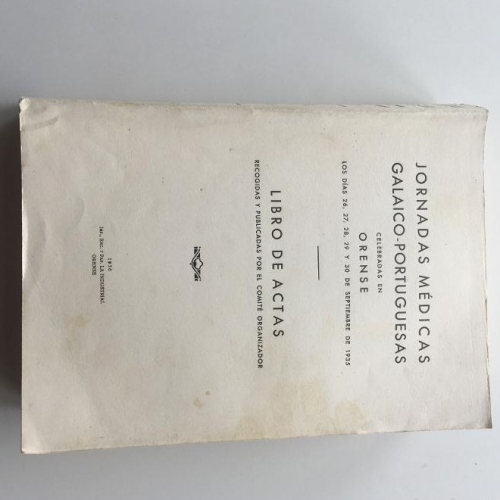 Portada do libro de Jornadas médicas Galaico-Portuguesas.