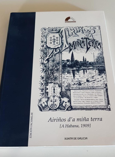 Portada do libro de AIRIÑOS D'A MIÑA TERRA (REVISTA DECENAL ILUSTRADA) FACSÍMIL. (A HABANA, 1909)