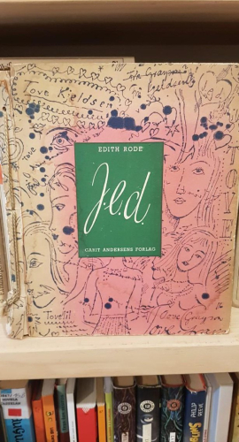 Portada do libro de Edith Rode J.E.D. roman i brevform ill. Arne Ungermann. T