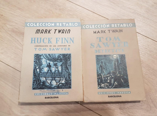 Portada do libro de TOM SAWYER DETECTIVE y HUCK FINN - Mark Twain - Ediciones Nausica - 1943-44