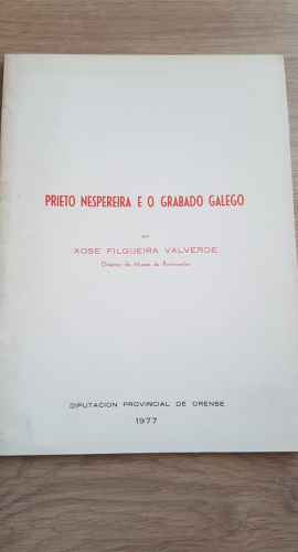 Portada do libro de Prieto Nespereira e o grabado galego por Filgueira Valverde