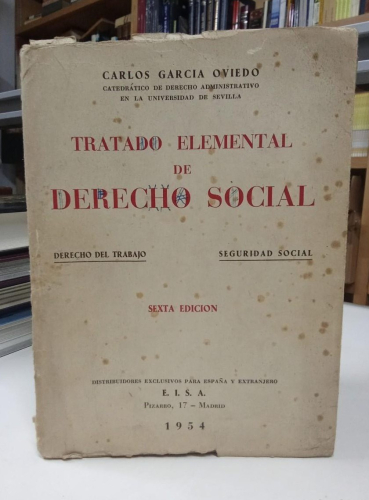 Portada do libro de TRATADO ELEMENTAL DE DERECHO SOCIAL - GARCIA OVIEDO,Carlos (B)