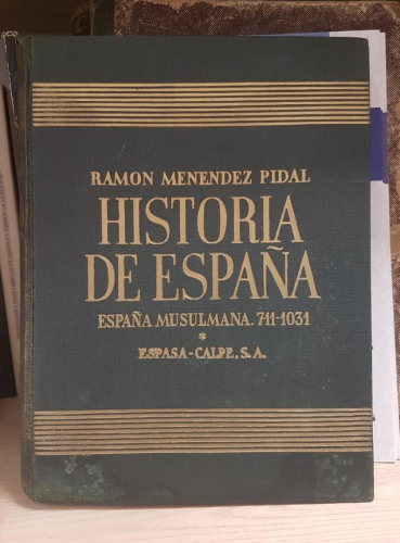 Portada do libro de Historia de España. Menéndez Pidal. España musulmana. tomo I