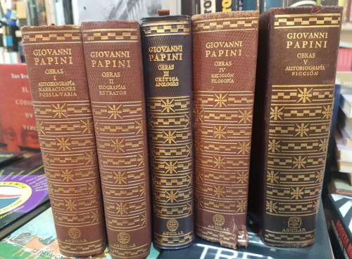 Portada do libro de Giovanni Papini - Obras I, II, III ,IV, V. Aguilar, Biblioteca de autores modernos (T)
