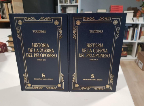 Portada do libro de Historia de la guerra del Peloponeso. Tucídides. 2 tomos ( T)