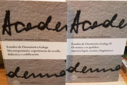 Portada do libro de Estudos de Onomástica Galega I e II. Real Academia Galega