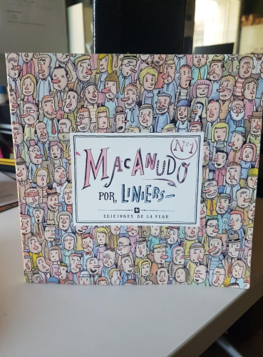 Portada do libro de Macanudo nº 1 por Liniers. Prólogo Maitena. Ediciones de la Flor. Argentina 2004 (2ª edic)