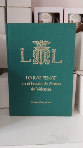 Portada do libro de Lo Rat Penat en el escudo de armas de Valencia