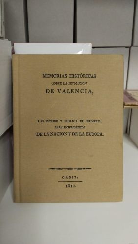 Portada do libro de Memorias históricas sobre la revolución de Valencia