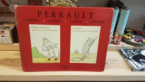 Portada do libro de Perrault. Cuentos, contes, contos, ipuinak