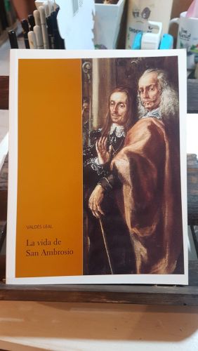 Portada do libro de La vida de San Ambrosio. Valdés Leal