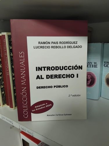 Portada do libro de Introducción al Derecho. Derecho público