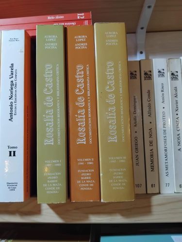 Portada do libro de Rosalía de Castro. 3 tomos
Documentación biográfica y bibliográfica crítica